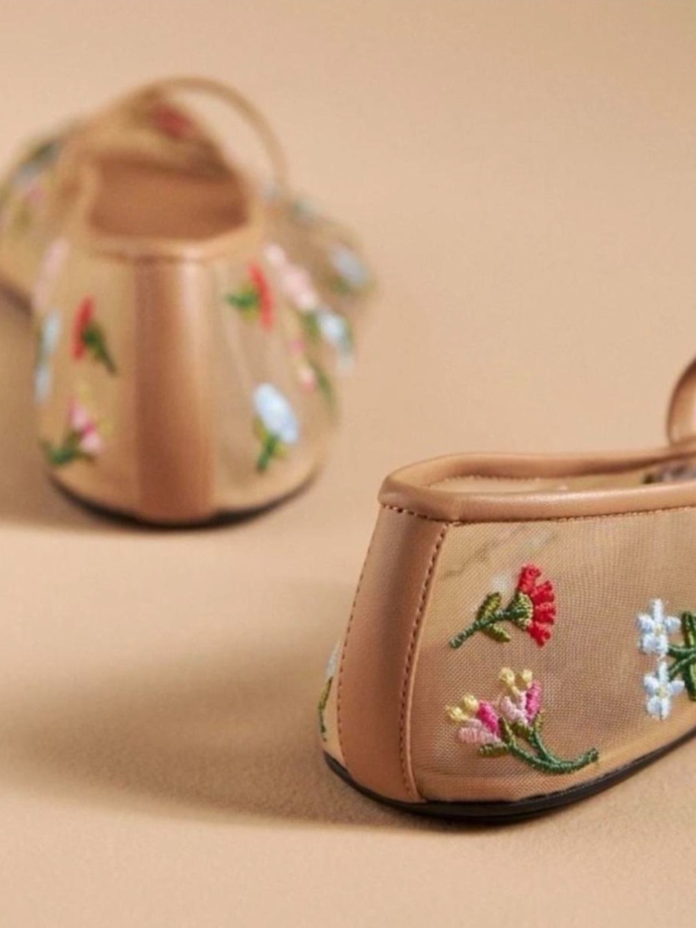 Jeffrey Campbell Dancer Floral Embroidered Mesh Mary Jane Flats - Picture 13 of 13